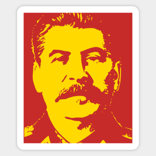 Stalin Yellow On Red Soviet Style Pop Art Sticker